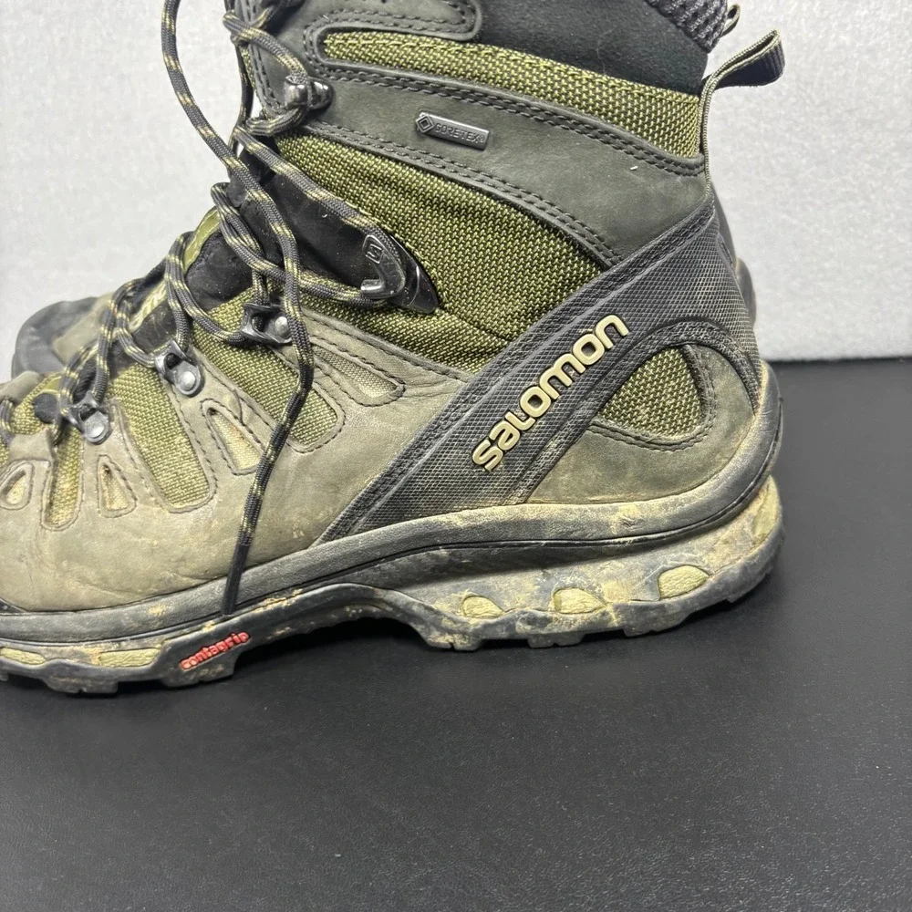 Salomon Quest 4D 2 GTX Hiking Boots Men's Size 12 Green Black Waterproof 373259